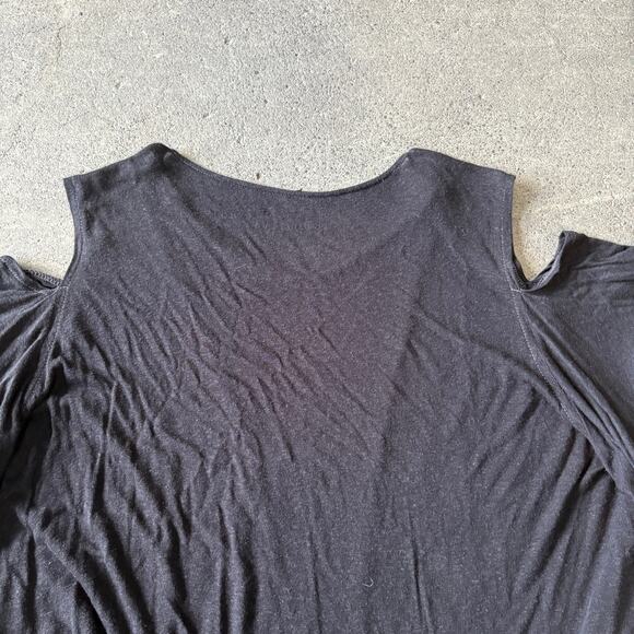 We The Free People Cold Shoulder Oversized Shirt Womens S Black Boho Blouse - Picture 4 of 8